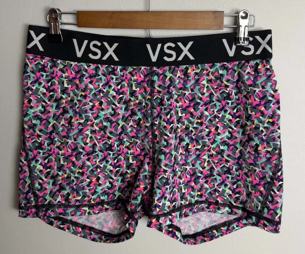 Victoria's Secret VSX Athletic Shorts Compression Multicolor Pattern Size Large